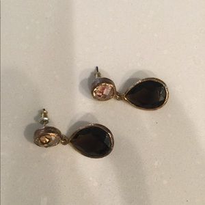 Dark amber colored drop earrings